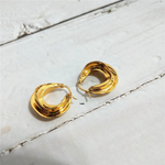 BOLD TWISTED 18K GOLD HOOP EARRINGS