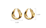 BOLD TWISTED 18K GOLD HOOP EARRINGS