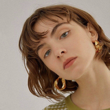 BOLD TWISTED 18K GOLD HOOP EARRINGS