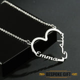 PERSONALISED ARABIC & ENGLISH HEART NECKLACE