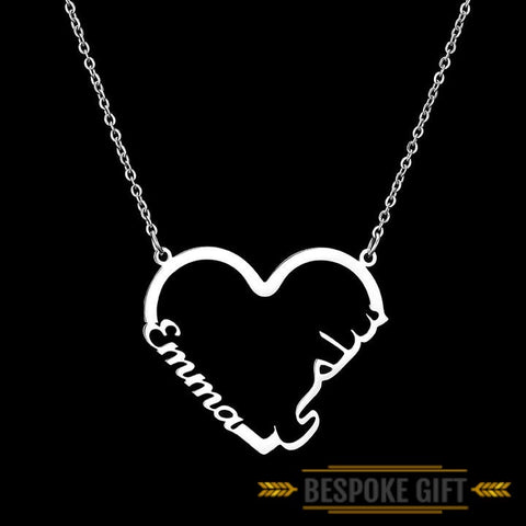 PERSONALISED ARABIC & ENGLISH HEART NECKLACE