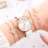 BESPOKE WOMEN'S ARABIC QUARTZ WRISTWATCH 5PC COMBO GIFT SET