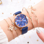 BESPOKE WOMEN'S ARABIC QUARTZ WRISTWATCH 5PC COMBO GIFT SET