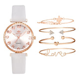 BESPOKE WOMEN'S ARABIC QUARTZ WRISTWATCH 5PC COMBO GIFT SET