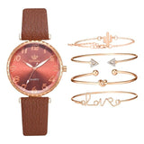 BESPOKE WOMEN'S ARABIC QUARTZ WRISTWATCH 5PC COMBO GIFT SET