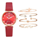 BESPOKE WOMEN'S ARABIC QUARTZ WRISTWATCH 5PC COMBO GIFT SET