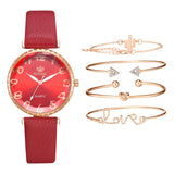BESPOKE WOMEN'S ARABIC QUARTZ WRISTWATCH 5PC COMBO GIFT SET