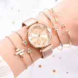 BESPOKE WOMEN'S ARABIC QUARTZ WRISTWATCH 5PC COMBO GIFT SET