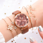 BESPOKE WOMEN'S ARABIC QUARTZ WRISTWATCH 5PC COMBO GIFT SET