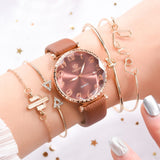 BESPOKE WOMEN'S ARABIC QUARTZ WRISTWATCH 5PC COMBO GIFT SET