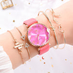 BESPOKE WOMEN'S ARABIC QUARTZ WRISTWATCH 5PC COMBO GIFT SET