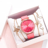 BESPOKE WOMEN'S ARABIC QUARTZ WRISTWATCH 5PC COMBO GIFT SET