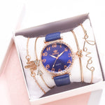 BESPOKE WOMEN'S ARABIC QUARTZ WRISTWATCH 5PC COMBO GIFT SET
