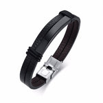 CUSTOM ENGRAVED STEEL LEATHER BRACELET
