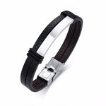 CUSTOM ENGRAVED STEEL LEATHER BRACELET