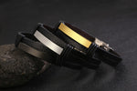 CUSTOM ENGRAVED STEEL LEATHER BRACELET