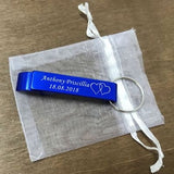50 PCS PERSONALISED ENGRAVED BOTTLE OPENER KEYCHAIN