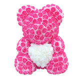 BESPOKE LUXURY ROSE TEDDY BEAR WITH GIFT BOX 40CM