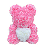 BESPOKE LUXURY ROSE TEDDY BEAR WITH GIFT BOX 40CM