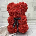BESPOKE LUXURY ROSE TEDDY BEAR WITH GIFT BOX 25CM