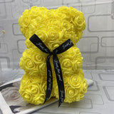 BESPOKE LUXURY ROSE TEDDY BEAR WITH GIFT BOX 25CM