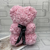BESPOKE LUXURY ROSE TEDDY BEAR WITH GIFT BOX 25CM