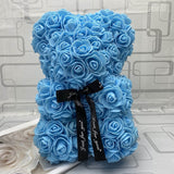 BESPOKE LUXURY ROSE TEDDY BEAR WITH GIFT BOX 25CM
