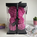 BESPOKE LUXURY ROSE TEDDY BEAR WITH GIFT BOX 25CM