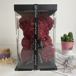 BESPOKE LUXURY ROSE TEDDY BEAR WITH GIFT BOX 25CM