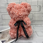 BESPOKE LUXURY ROSE TEDDY BEAR WITH GIFT BOX 25CM