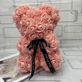BESPOKE LUXURY ROSE TEDDY BEAR WITH GIFT BOX 25CM