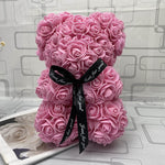 BESPOKE LUXURY ROSE TEDDY BEAR WITH GIFT BOX 25CM