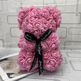 BESPOKE LUXURY ROSE TEDDY BEAR WITH GIFT BOX 25CM