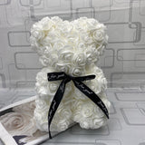 BESPOKE LUXURY ROSE TEDDY BEAR WITH GIFT BOX 25CM