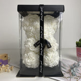 BESPOKE LUXURY ROSE TEDDY BEAR WITH GIFT BOX 25CM