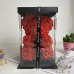 BESPOKE LUXURY ROSE TEDDY BEAR WITH GIFT BOX 25CM