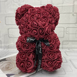 BESPOKE LUXURY ROSE TEDDY BEAR WITH GIFT BOX 25CM