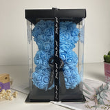 BESPOKE LUXURY ROSE TEDDY BEAR WITH GIFT BOX 25CM
