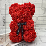 BESPOKE LUXURY ROSE TEDDY BEAR WITH GIFT BOX 25CM