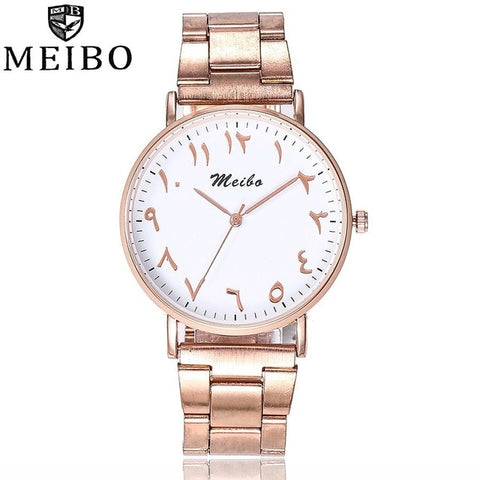 WOMEN'S STAINLESS STEEL BESPOKE ARABIC WRISTWATCH